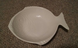 White Ceramic Fish Bowl Dish White Aqutic Decor California 558 - $29.99