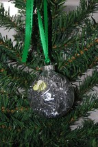 Silver Tinsel Noel with Honey Bee Christmas Ball Ornament - £3.92 GBP