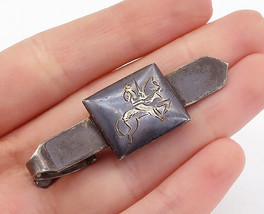 SIAM 925 Sterling Silver - Vintage Niello Man On Horse Tie Clip - TR1263 - $75.44 CAD