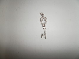 Silver Tone Skeleton Key Necklace Pendant / Charm - $1.00