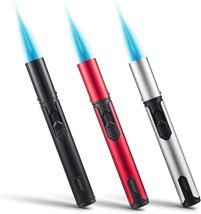 6-Inch Refillable Pen Lighter Adjustable Jet Flame Butane Lighter For Grill Bbq - £30.80 GBP