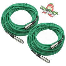 XLR Microphone Cables (2 Pack) by FAT TOAD - 50ft Pro Audio Green Mic Cord Patch - £25.12 GBP