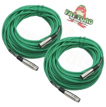 XLR Microphone Cables (2 Pack) by FAT TOAD - 50ft Pro Audio Green Mic Cord Patch - £24.97 GBP