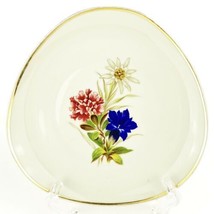 Vintage 1950s Johann Seltmann Vohenstrauss Rounded Triangle Shaped Plate Flowers - £13.19 GBP