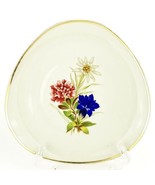 Vintage 1950s Johann Seltmann Vohenstrauss Rounded Triangle Shaped Plate Flowers - $16.57