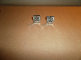  Cuff Links silver tone with Rhinestones  - £7.47 GBP