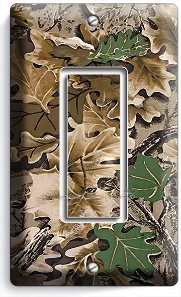 OAK TREE MOSSY CAMO CAMOUFLAGE SINGLE DECORA LIGHT SWITCH WALL PLATE HUNT CABIN