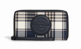 New Coach C8680 Dempsey Large Phone Wallet With Garden Plaid Print Midnight - $94.91