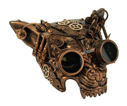 Scratch &amp; Dent Mad Dog Metallic Copper Steampunk Wolf Face Mask - $34.64