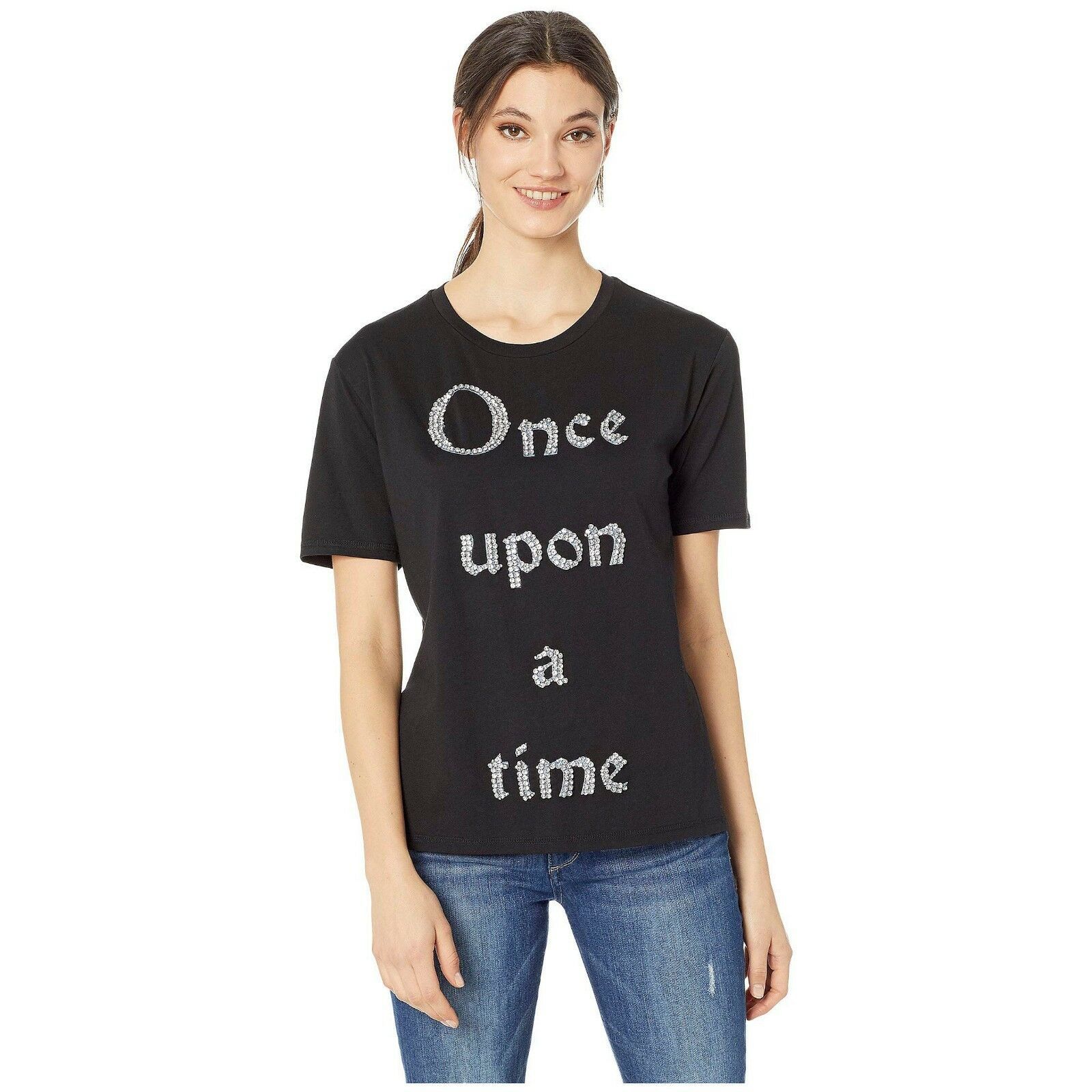 Primary image for Juicy Couture Disney Crystal Once Upon A Time Beauty Beast Black T-Shirt L NWT