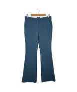 Theory Pants Womens 8 Blue Wool Flare Slacks Trousers High Rise Demitria 4 - $54.14 CAD
