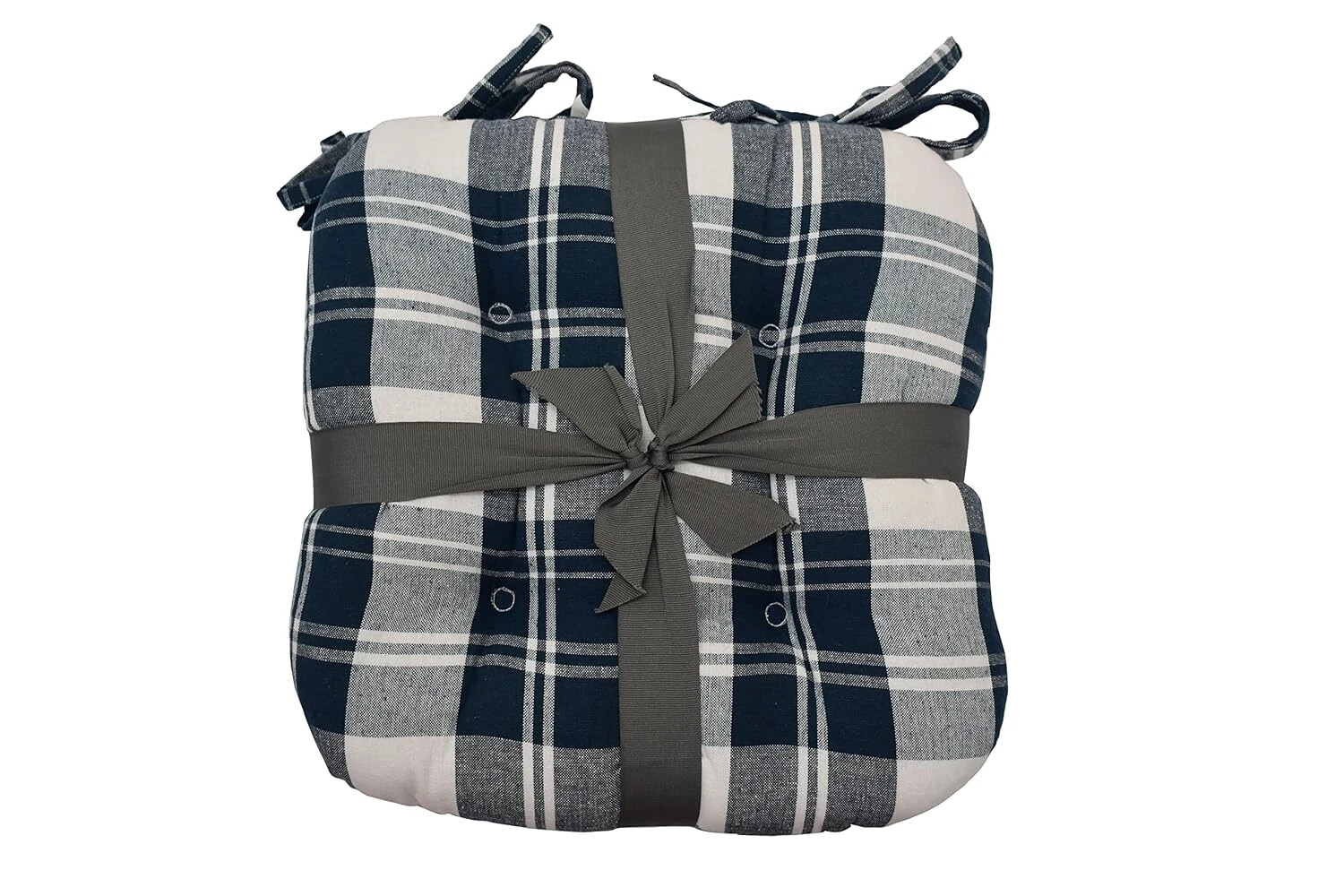 4 Pack Soft Chair Seat Pads Seat Cushion Pillows Madison Blue White Plaid Item image 3