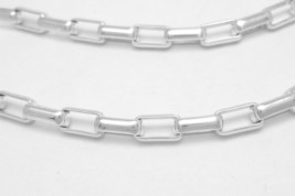 Sterling Silver 20&quot; Elongated Box Link Necklace Chain - £62.14 GBP