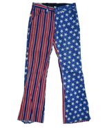 Male Slacks Patriotic American Flag Denim Hip Hugger Bell Bottoms Size 2... - $206.94 CAD