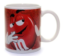 M & M Character Ceramic Coffee Mug Cup Red & Yellow Candy Licensed Product 2011 - £7.11 GBP