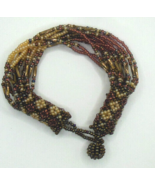 Vintage Multi-color Seed Bead Bracelet  8&quot; Well Made - $41.20 CAD