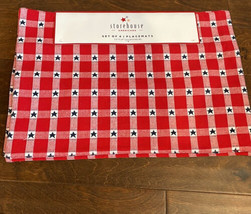 Storehouse Americana 4 Placemats Plaid Red White Blue Stars Stripes Inde... - £19.89 GBP
