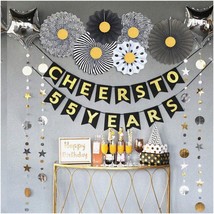 55th Milestone Celebration Kit: Vibrant Cheers to 55 Years Decorations for Women - $43.55