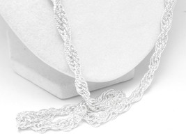 Brilliant Sterling Silver 30" French Rope Necklace Chain Diamond Cut - $73.00