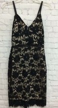 Forever 21 Womens Sheath Dress Black Floral Lined V Neck Spaghetti Strap Zip S - £7.77 GBP