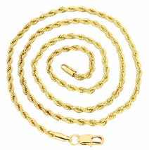 Men Women Rope Chain 14k Gold Plated 16&quot;- 36&quot; Twist 3mm Necklace Hip Hop - £6.14 GBP+