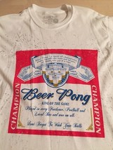 Classic Teaze Men&#39;s Shirt Beer Pong King Of The Game White Size Small New! - $6.93