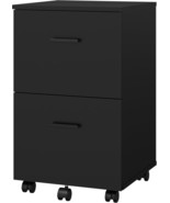 2 Drawer Mobile File Cabinet, Wood Rolling Filing Cabinet Printer Stand ... - $95.70 CAD