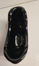 Fenton Black Glass Slipper with Heel Cabbage Rose image 4