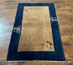 Chinese Rug 3x5, Antique Peking Art Deco Carpet, Simple Design - £1,484.01 GBP