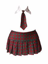 Womens Plus Size Schoolgirl Fantasy Roleplay Costume- Plaid Skirt and Ti... - £22.99 GBP