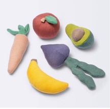 Cloud Island Vegetable Plush Toy Pretend Play Kitchen Rattles Baby Set 4 Fruits - £12.82 GBP