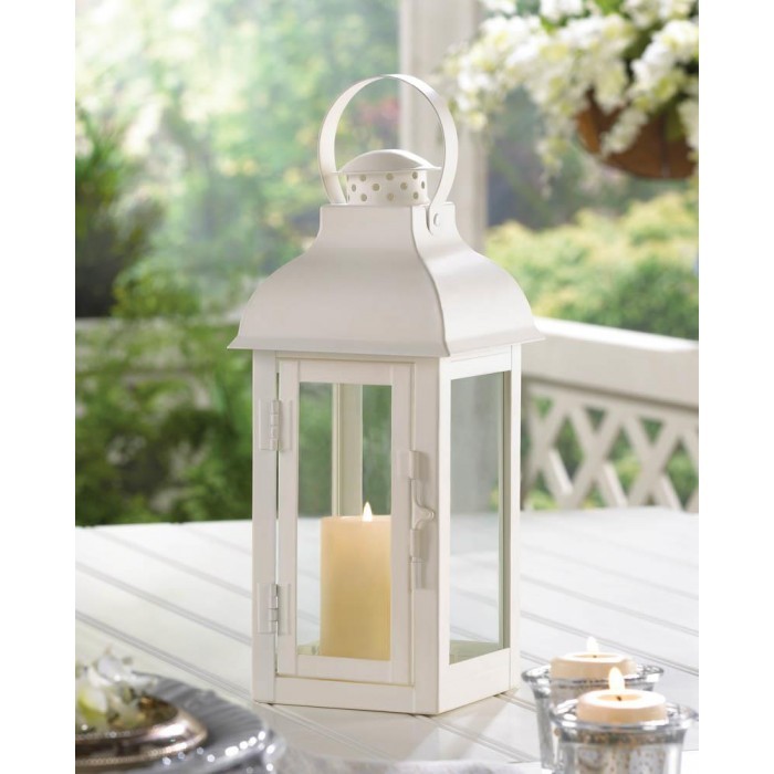 GABLE MEDIUM WHITE LANTERN - £28.71 GBP