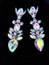 Chandelier Drop Earrings, Rhinestone Bridesmaid Earrings, Prom Pageant Jewelry 3 - £28.76 GBP