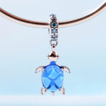 Summer Release 925 Sterling Silver Moments Murano Glass Sea Turtle Dangle Charm - £13.50 GBP