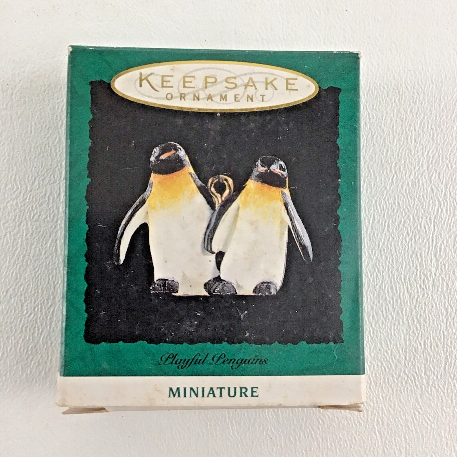 Primary image for Hallmark Keepsake Miniature Christmas Ornament Playful Penguins New Vintage 1995