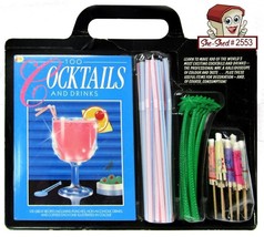 1985 Happy Hour Giftset COCKTAIL Recipe CookBook + Accessories - £7.82 GBP