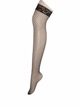 Angelique Womens Plus Size Fishnet Stockings with Lace Top Thigh Highs Hosiery - £14.06 GBP