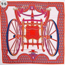 Hermes Scarf Les Roues de Phaeton 90 cm silk ref Carre horse carriage 35&quot; - £354.00 GBP