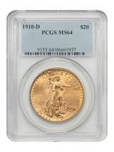 1910-D $20 PCGS MS64 - $3,182.81