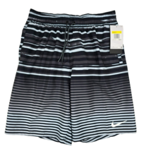 Nike Faded Stripe Breaker Men&#39;s Small 9&quot; Black Swim Trunks NESSD545-001 New - $26.40