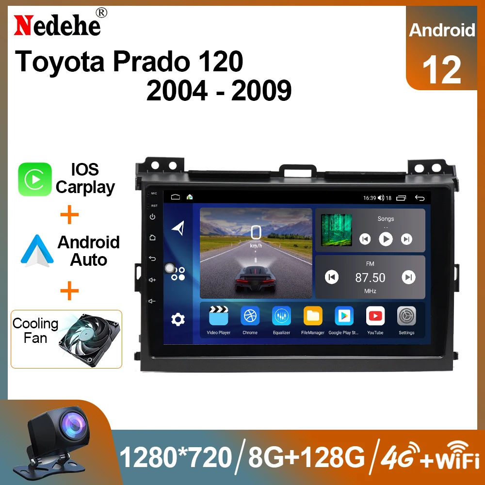 8G 128G Car Radio Android Auto Carplay For Toyota Land Cruiser Prado 120 2004 - - £98.46 GBP+