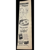 Schilling Pepper Coffee Vintage Print Ad Original Food Advertisement 1955 - £10.17 GBP