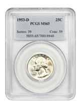 1953-D 25C PCGS MS65 - £60.09 GBP