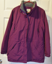 LL Bean Women’s Thinsulate Lined Hooded Jacket Coat Purple 0BDX2 Sz Large Reg - $28.00