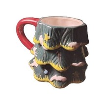 Christmas Tree Coffee Mug Holiday Style 18 oz Ceramic Green Snow Lined 1... - $437.34 MXN