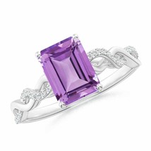 ANGARA Emerald-Cut Solitaire Amethyst Infinity Twist Ring for Women in 14K Gold - £420.09 GBP