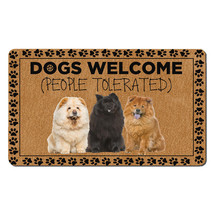 Funny Chow Chow Dog Lover Outdoor Doormat People Tolerated Dogs Welcome ... - $39.55