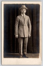 RPPC Dapper Young Man Studio Photo Postcard H26 - £8.93 GBP