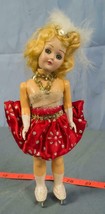 Vintage Plastic Ice Skating Doll 1950&#39;s 1960&#39;s dq - £38.21 GBP