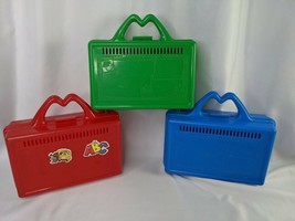 McDonalds Pencil Case Happy Meal Box Red Green Blue Lot of 3 1988 - £22.38 GBP